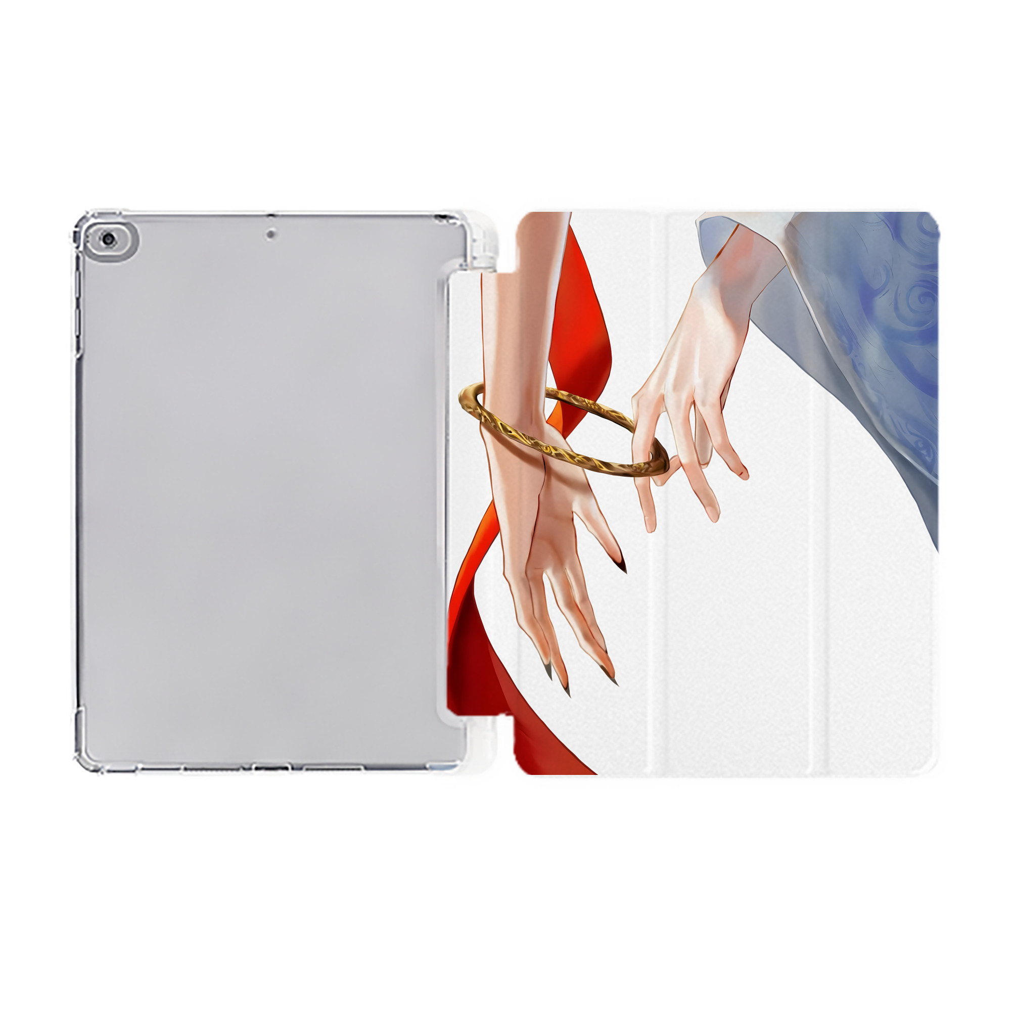 （画像用） Ne Zha 2 ナタ 魔童の大暴れ IPad ケース ペン収納付き 三つ折りスタンド PUレザー×シリコン 対応機種9.5/10.5/10.9インチ